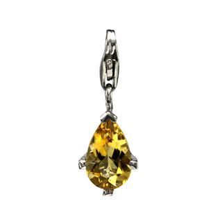 Pear Shape Citrine Charm