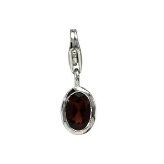 Garnet Oval Charm