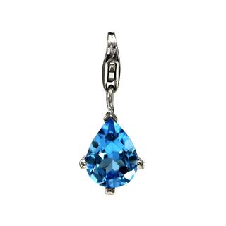 Pear Shape Blue Topaz Charm