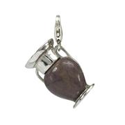 Amphora Style Lavender Jade Charm