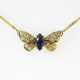 Sapphire and Diamond Butterfly Necklace