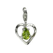 Heart Charm with Peridot