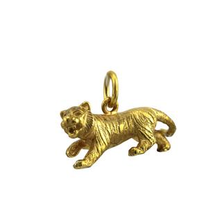 Sterling Silver Gold Plated Tiger