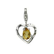 Heart Charm with Citrine
