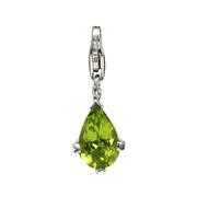 Pear Shape Peridot Charm