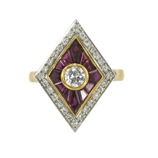 Art Deco Ruby and Diamond Ring