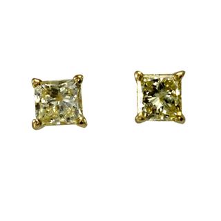 Fancy Yellow Diamond Earrings