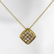 Contemporary Square Pendant Set With Diamonds