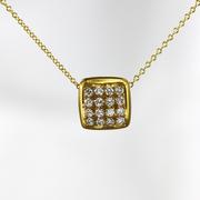 Contemporary Square Pendant Set With Diamonds