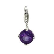 Round Amethyst Charm Charm