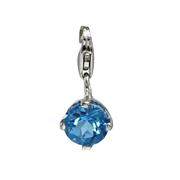 Round Blue Topaz Charm