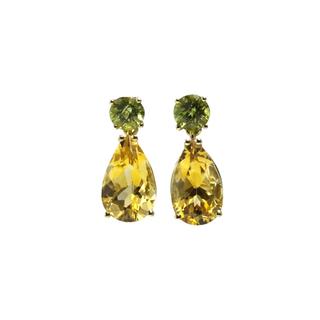 Citrine and Peridot Drop Earrings