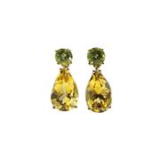 Citrine and Peridot Drop Earrings