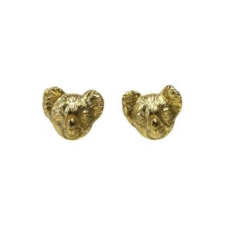 Koala Head Gold Earrings