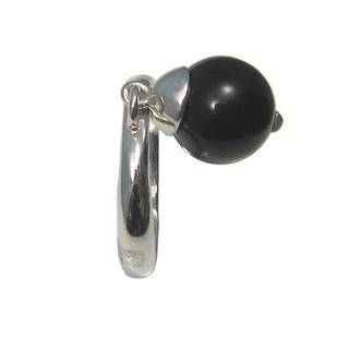 Silver Band with Ebony Charm