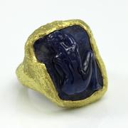 Men's Carved Sapphire Rodin Ring