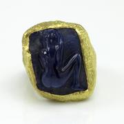 Men's Carved Sapphire Rodin Ring